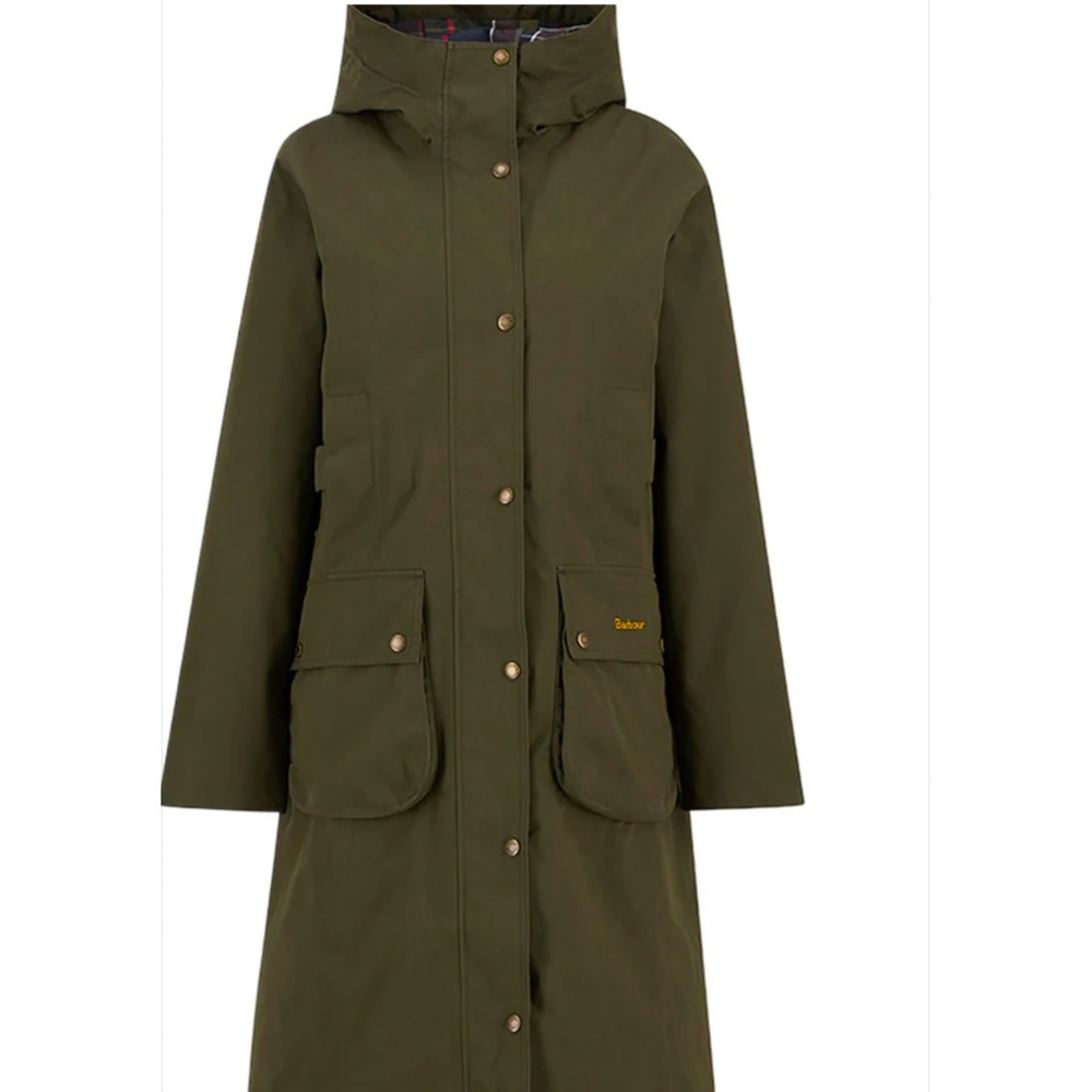 Barbour long olive green jacket NWOT